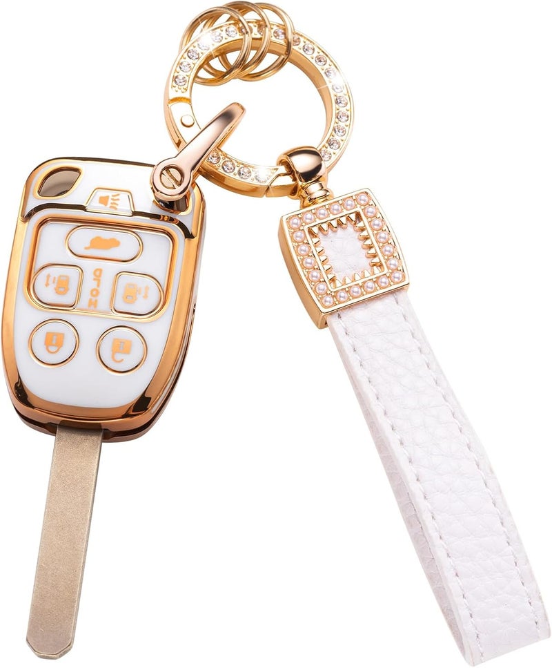 CACARLIKE for Honda Key Fob Cover with Keychain, Car Key Fob Case Compatible with Odyssey 2011 2012 2013(N5F-A04TAA) Smart Protector - Image 1